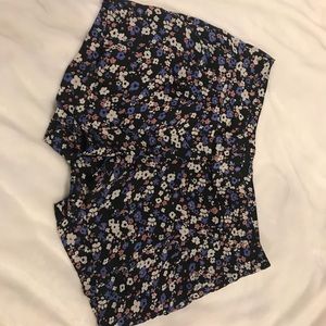 Floral Print Silk Shorts